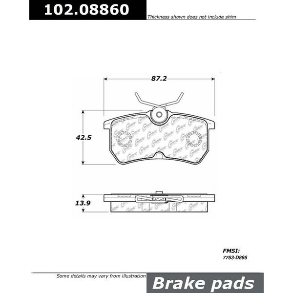 Centric Parts CTEK Brake Pads, 102.08860 102.08860